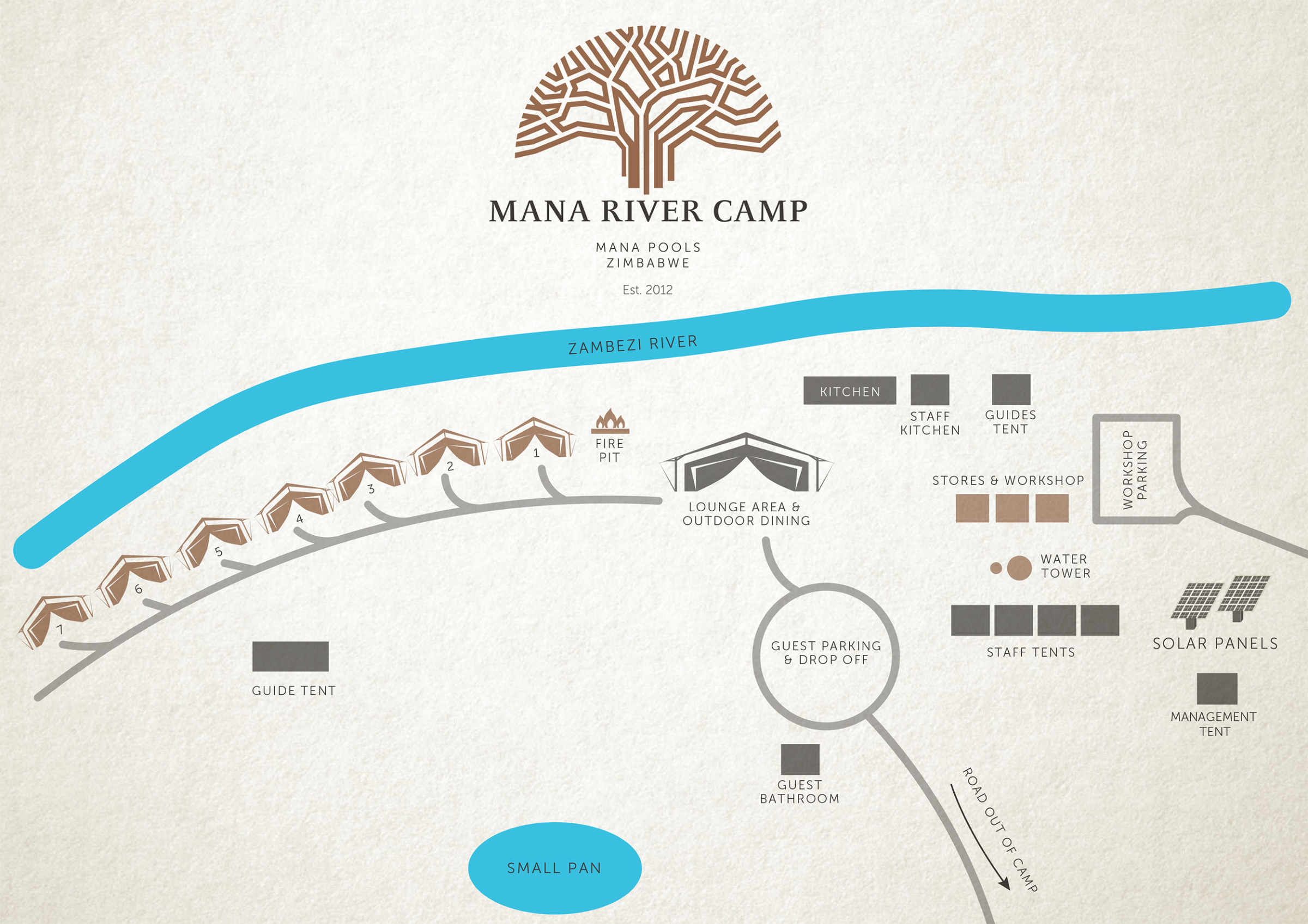 Machaba CampLayout Mana River Camp