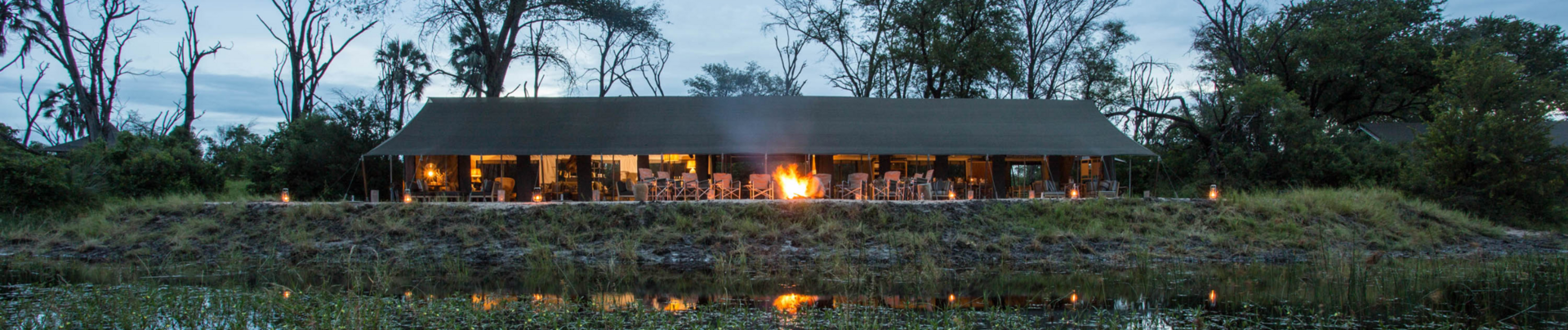 Machaba Gomoti Plains Camp Wildlife Sightings August 2026 Banner Gomoti At Dusk