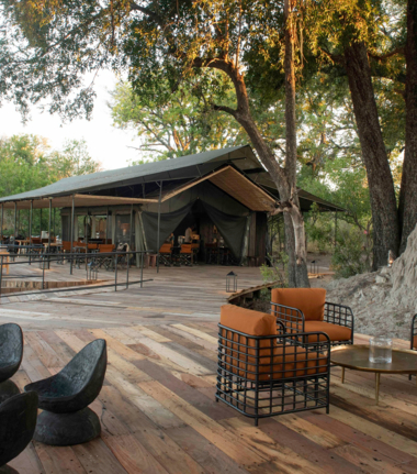 Exterior view of Kiri Camp in the Okavango Delta