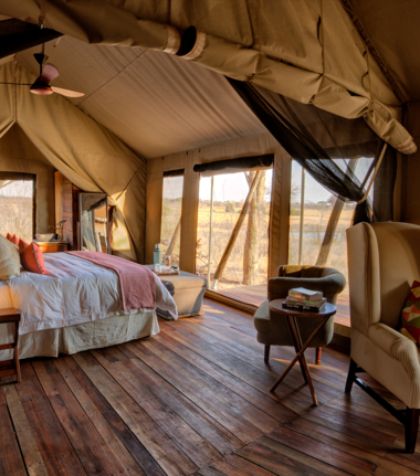 One of the luxurious tents at Verney's Camp.