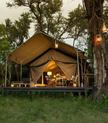 A luxury tent immersed in the heart of the Okavango Delta A luxury tent immersed in the heart of the Okavango Delta
