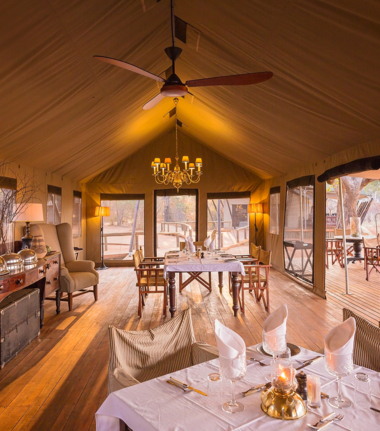 Dining area at Verney's Camp