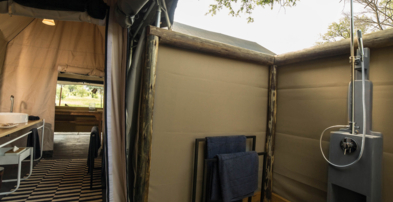 Machaba Web Botswana Gomoti Plains Camp Shower Outdoor