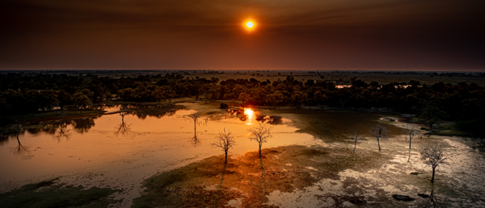 Botswana Gomoti Camp Aerial View Okavango Botswana Gomoti Camp Aerial View Okavango