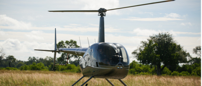 Machaba Monachira Camp Wildlife Sightings February 2026 Helicopter Landing