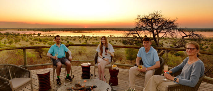 Sundowners at Ngoma Safari Lodge. Sundowners at Ngoma Safari Lodge.