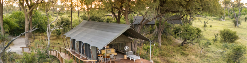 Machaba Safaris Web Botswana Gomoti Camp Double Room Aerial