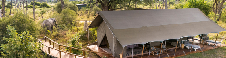 Machaba Safaris Web Botswana Gomoti Camp Family Room Aerial