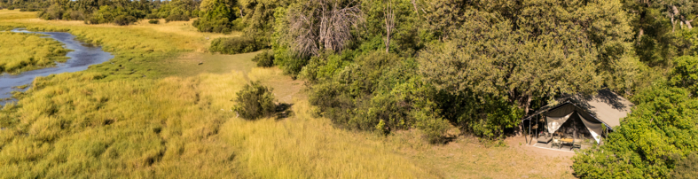 Machaba Safaris Web Botswana Machaba Camp Rooms Gallery Tent Aerial