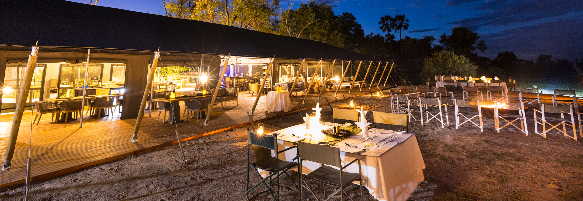 Machaba Safaris Web Botswana Gomoti Camp Gallery Dining Outside
