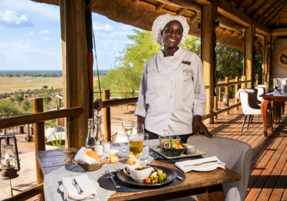 Machaba Safaris Web Experience Dining Ngoma Chef Serving Lunch